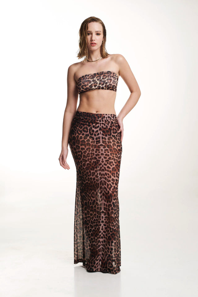 Afrika Leopard Print Maxi Skirt – Fierce & Flattering