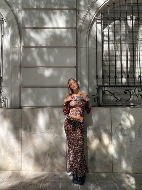 Afrika Leopard Print Maxi Skirt – Fierce & Flattering